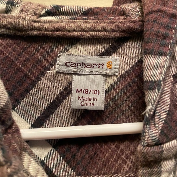 Carhartt long sleeves button down, hooded flannel shirt, like new, medium size - Picture 2 of 14